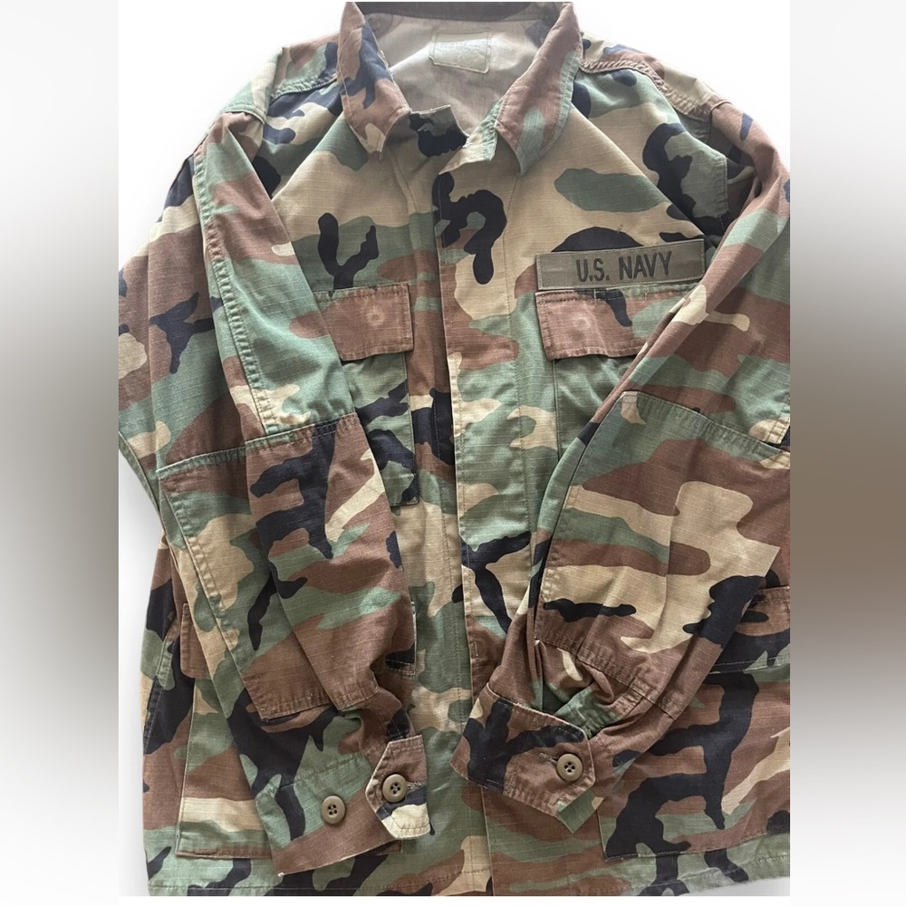 US NAVY Camo Field Combat  Jacket Sz Med - Short 1994